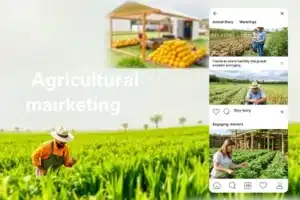 Imagem vibrante de marketing agrícola em redes sociais