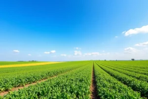 Paisagem agrícola representando crescimento no setor agro