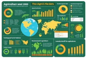Infográfico ilustrando dados agrícolas de forma visualmente atraente.