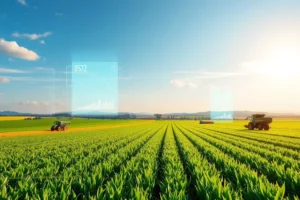 Campo agrícola simbolizando o futuro digital no setor agro.