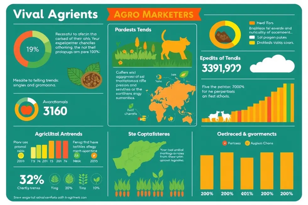 Infográfico atraente sobre dados agrícolas.