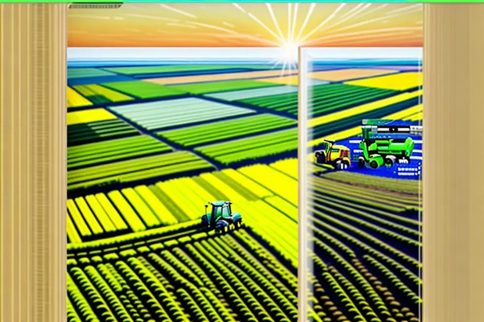 Colagem de elementos agrícolas e WhatsApp representando o futuro do agro.