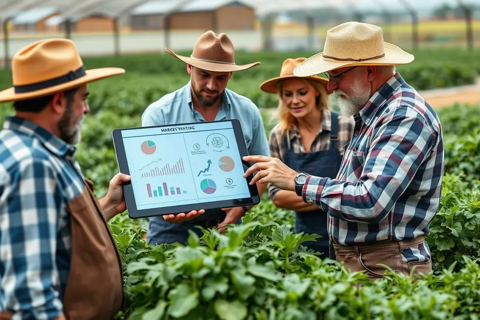 Colaboração em marketing agro com calendário editorial