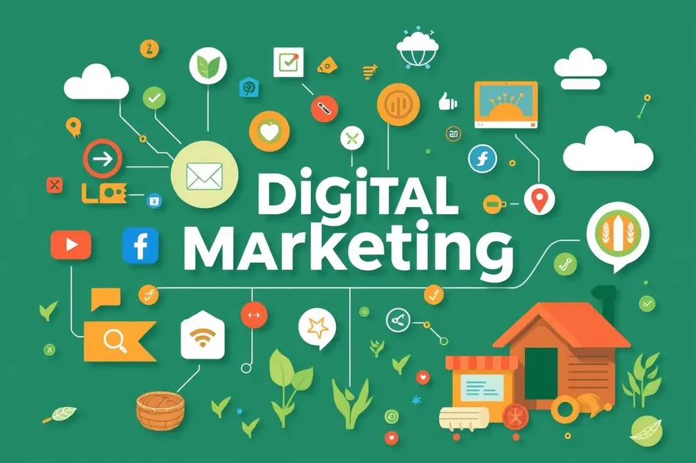 Imagem representativa do marketing digital para o agronegócio.