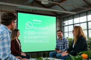 Equipe discutindo estratégias de marketing ao usar WhatsApp.