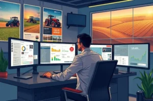 Imagem de capa mostrando um smartphone com o post 'Comente 312' e materiais de marketing agro ao fundo.