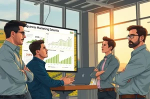 Ilustração de capa com os três tipos de funcionário em um escritório agrícola simbolizando impacto na performance.