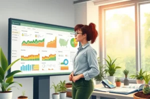 Ilustração de um profissional de marketing agro sentado com um bloco em forma de cérebro e vista para a fazenda.