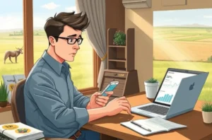 Profissionais de marketing agro reunidos observando um gráfico que destaca economia de 30% ao não impulsionar pelo app.