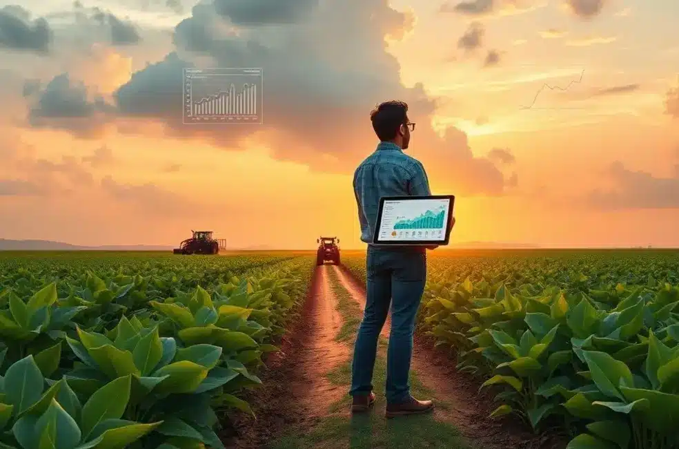 Ilustração de Senna reflectindo após imprevisto, relacionando controle e adaptação ao contexto agro.