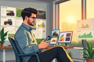 Equipe de marketing agrícola reunida planejando estratégia de conteúdo para TikTok.