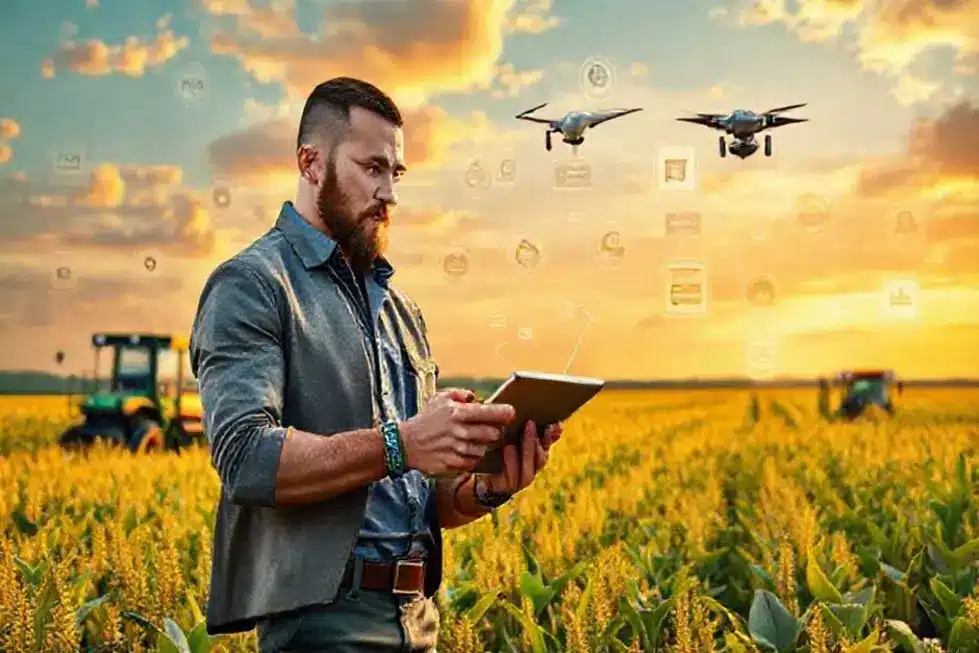 Capa ilustrativa mostrando um profissional de marketing agro com um plano estratégico ao fundo, simbolizando a transição de indicações para canais digitais estruturados.