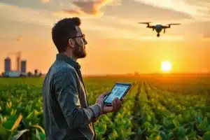 Ilustração de pessoa em estrada rural ao amanhecer simbolizando o ponto de virada após uma crise profissional.