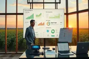 Ilustração para capa relacionando a demissão temporária de Sam Altman com implicações estratégicas para o setor agro.